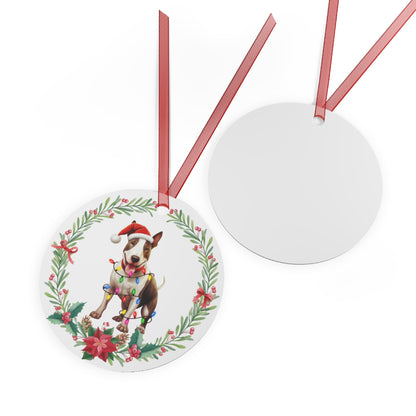 Bull Terrier Dog in Lights Ornament