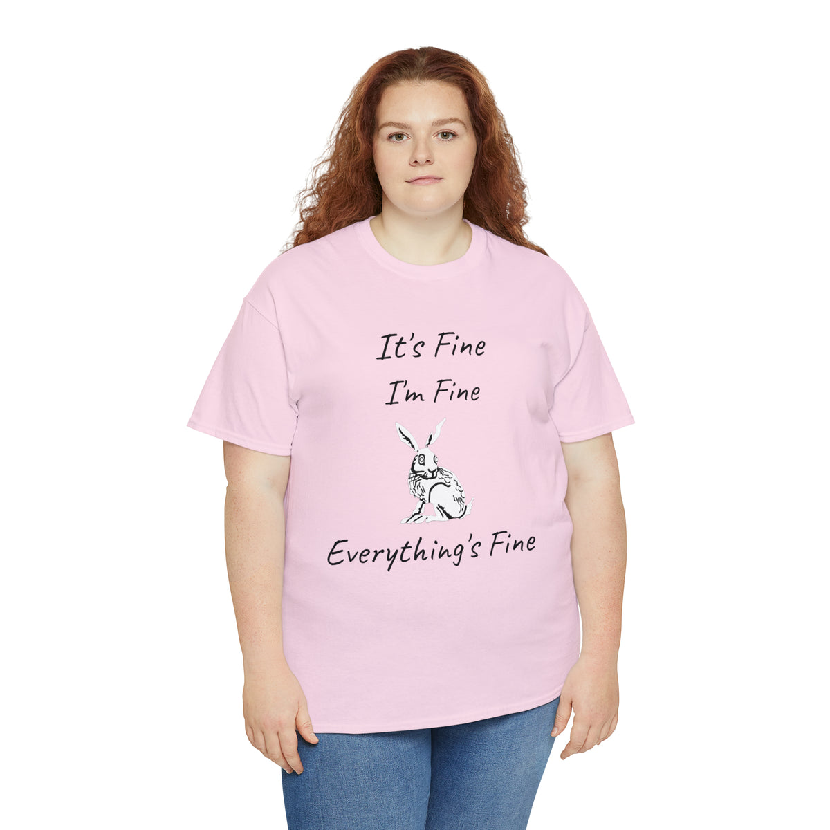Its Fine Everythings Fine Rabbit Shirt Unisex Heavy Cotton Tee