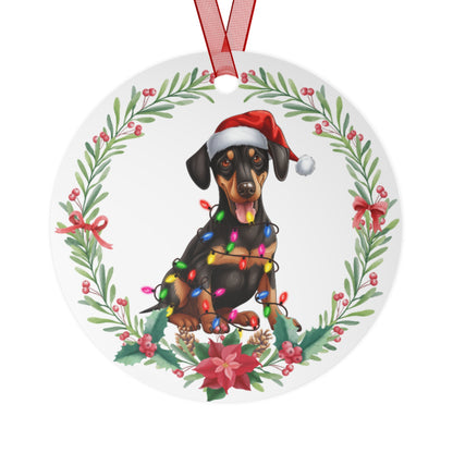 Doberman Pinscher Dog in Lights Ornament
