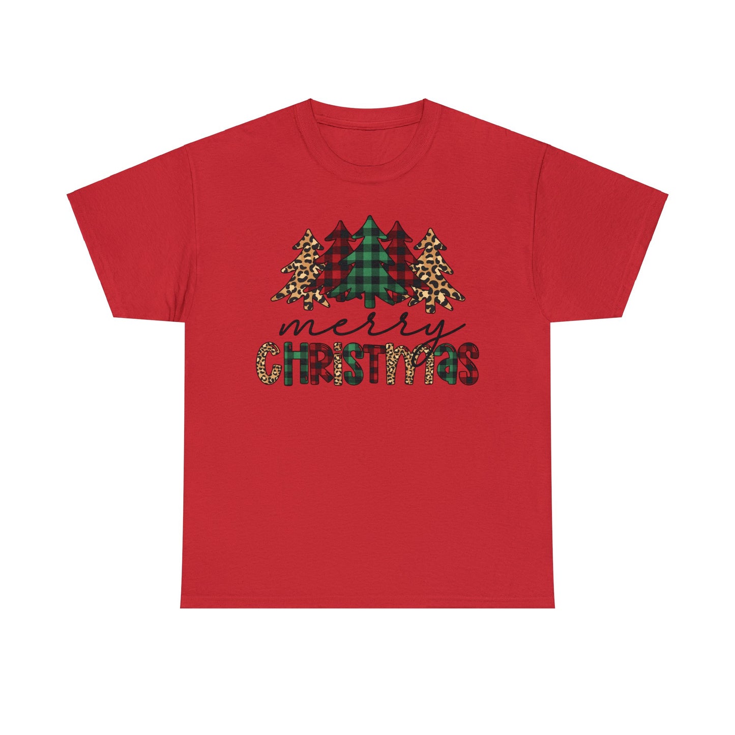 Merry Christmas Plaid Trees Short Sleeve Tee