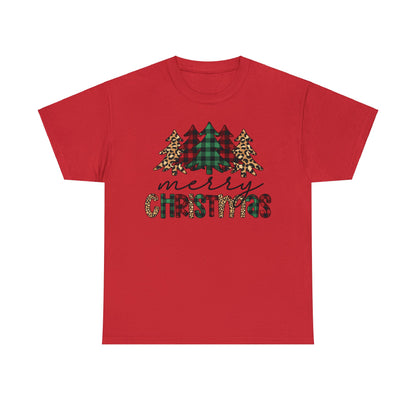 Merry Christmas Plaid Trees Short Sleeve Tee