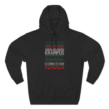 Krampus is Coming to Town Christmas Ugly Sweater Pullover Hoodie