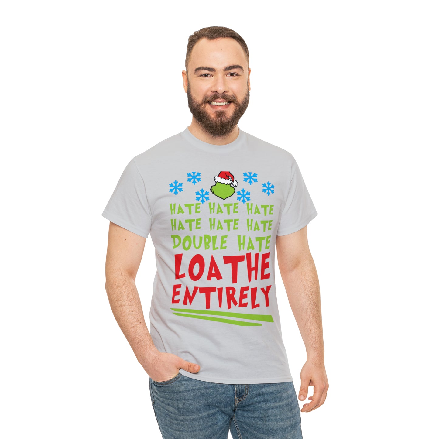 Grinch Hate Hate Hate Loathe Entirely Christmas Short Sleeve Tee