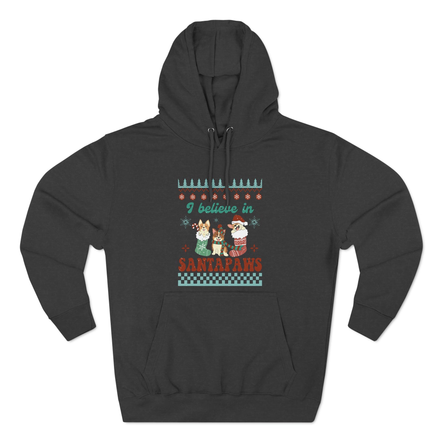 I Believe in Santa Paws Dog Ugly Christmas Sweater Pullover Hoodie