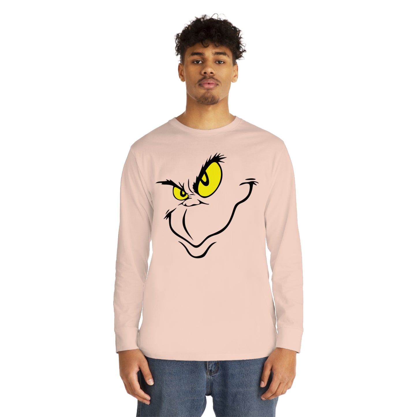 Grinch Face Christmas Long Sleeve T-Shirt