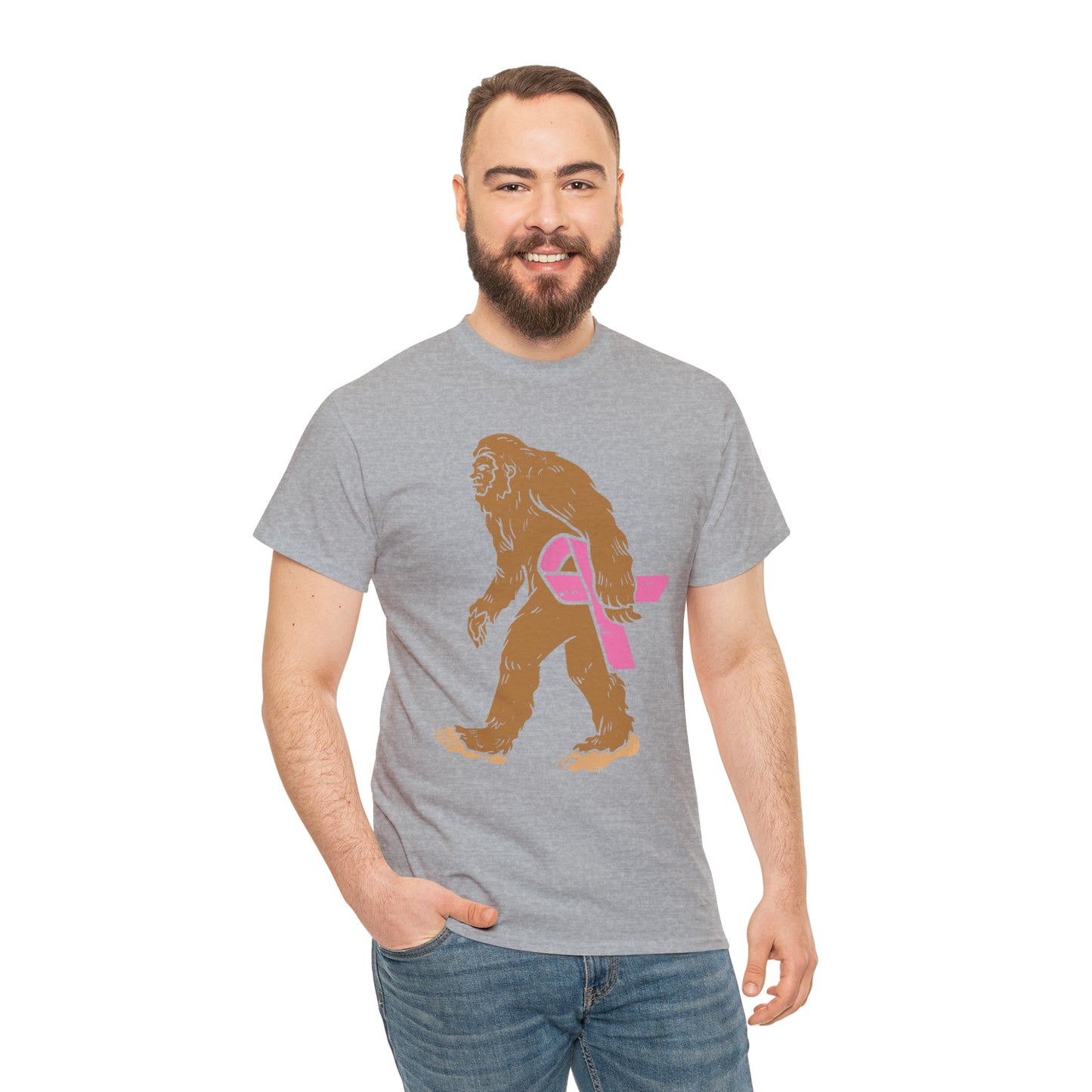 Squatch Bigfoot Breast Cancer Halloween Short Sleeve Tee