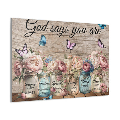 God Says You Are... Peonies Canvas