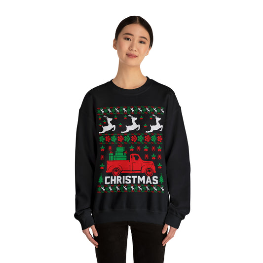 Red Merry Christmas Truck Ugly Sweater Sweatshirt
