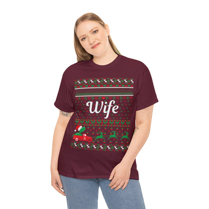 Wife Christmas Ugly Sweater Short Sleeve Tee