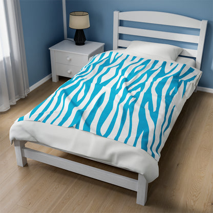 Blue Zebra Pattern Blanket