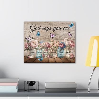 God Says You Are... Peonies Canvas