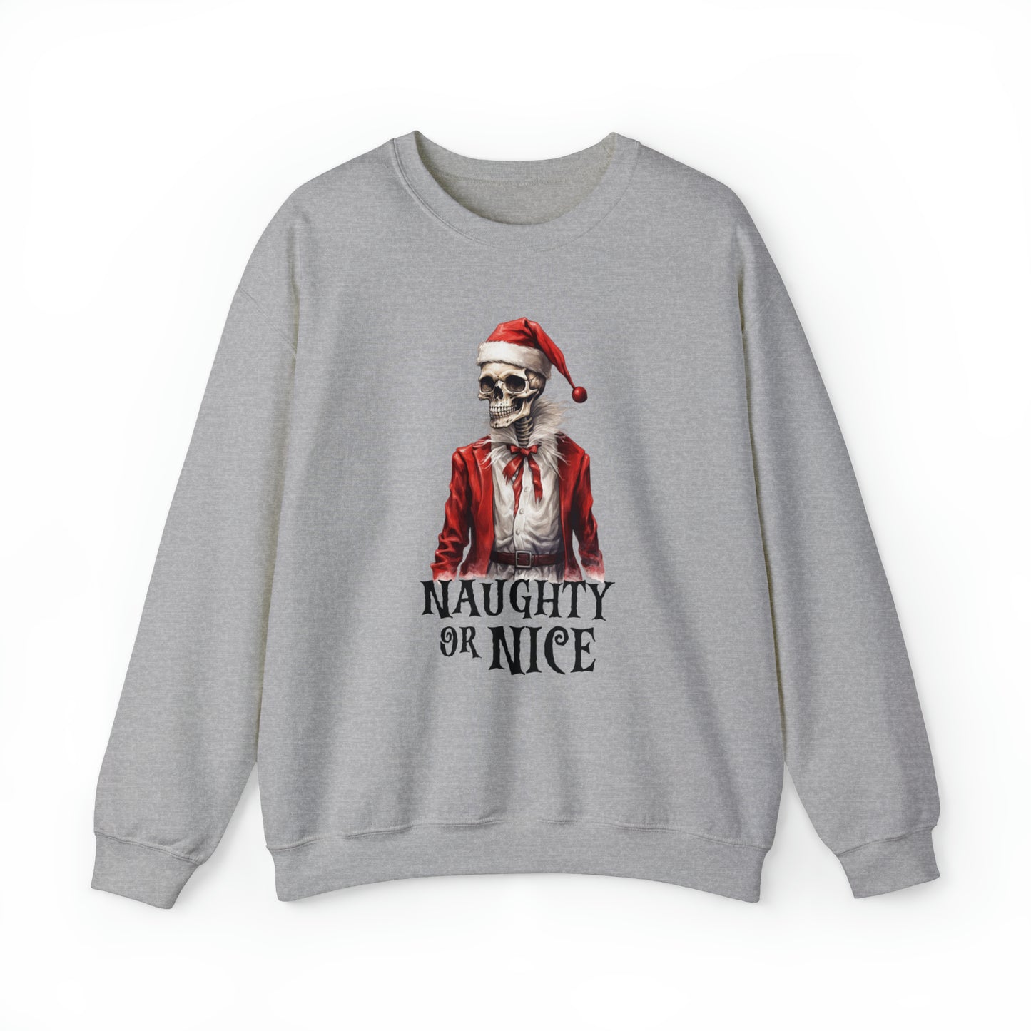 Naughty or Nice Skeleton Christmas Sweatshirt