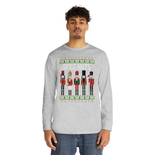 Deez Nuts Nutcracker Ugly Christmas Sweater Long Sleeve T-shirt