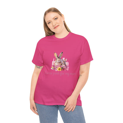 I Wear Pink For My Mom Rabbit Breast Cancer Short Sleeve Tee