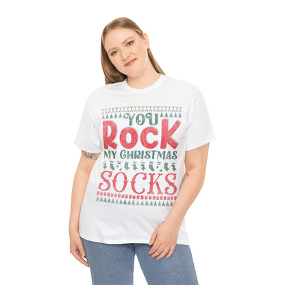 You Rock My Christmas Socks Christmas Ugly Sweater Short Sleeve Tee