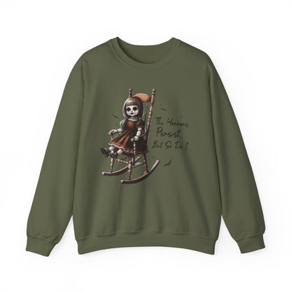 Horrors Persist But So Do I Annabelle Doll Sweatshirt