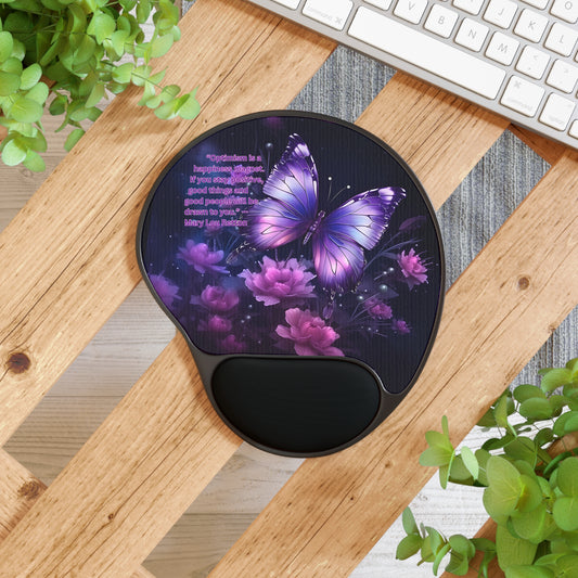 Mouse Pad - Purple Butterfly with Inspirational Quote