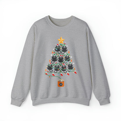 Black Cats Christmas Tree Christmas Sweatshirt