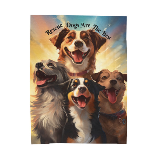 Mixed Dogs/Rescue Dog Soft Velveteen Blanket