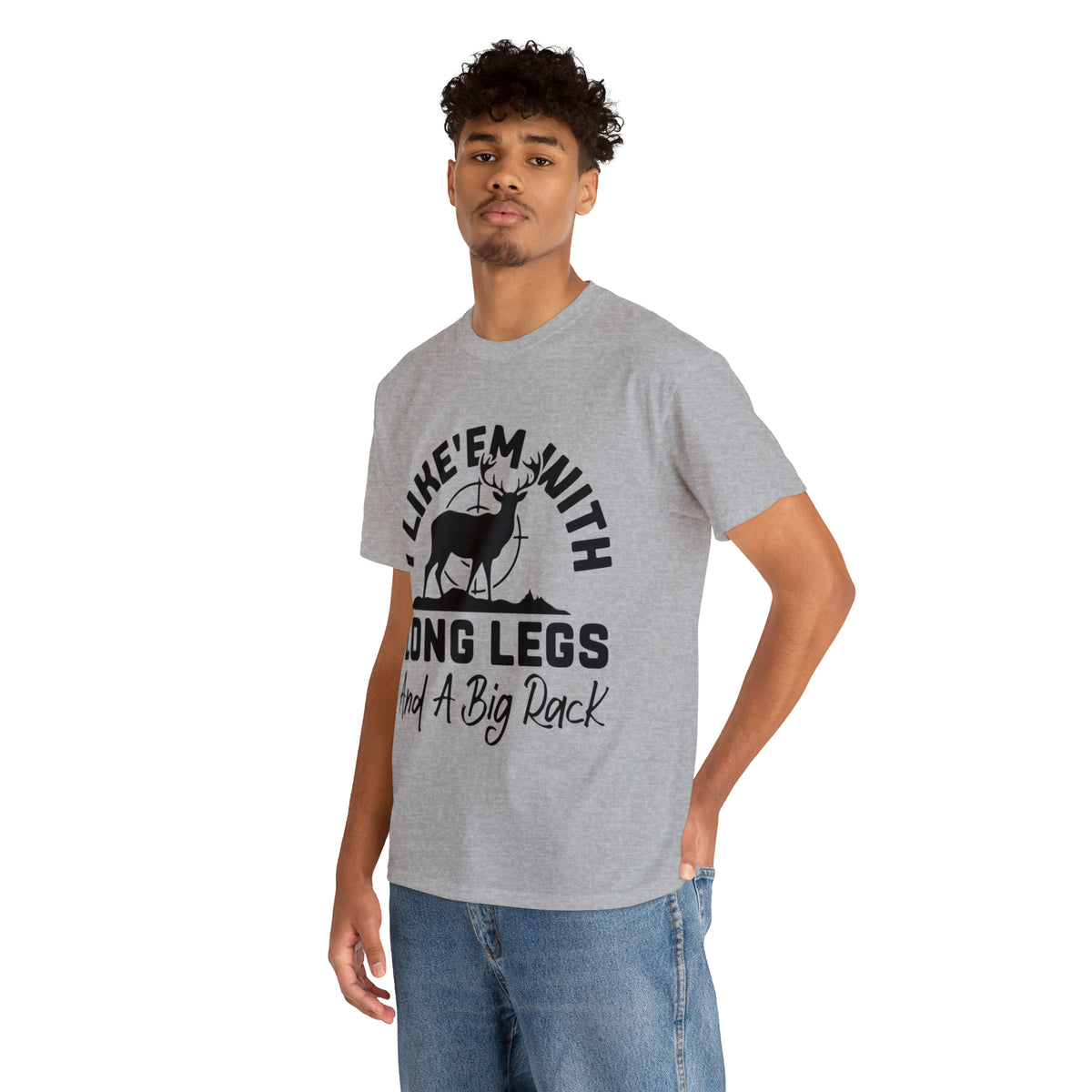 I Like 'Em With Long Legs and a Big Rack Hunting Short Sleeve Tee