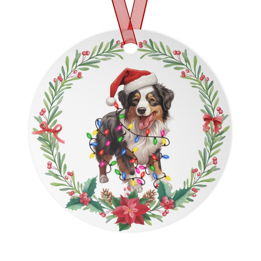 Australian Shepherd Dog in Lights Ornament