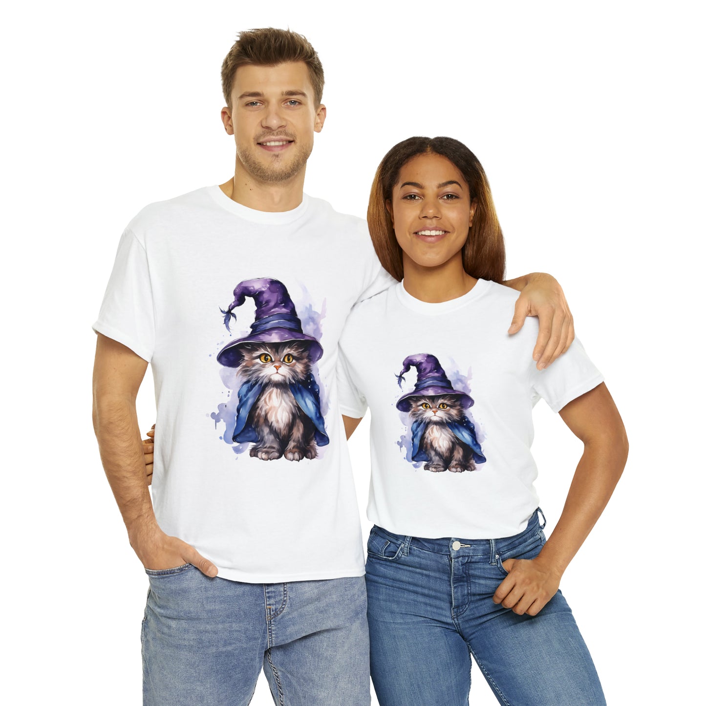 Witch Wizard Cat Halloween Short Sleeve Tee