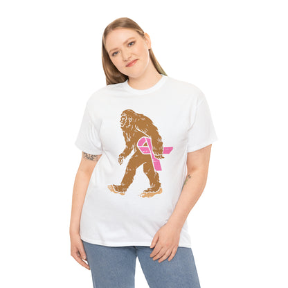 Squatch Bigfoot Breast Cancer Halloween Short Sleeve Tee