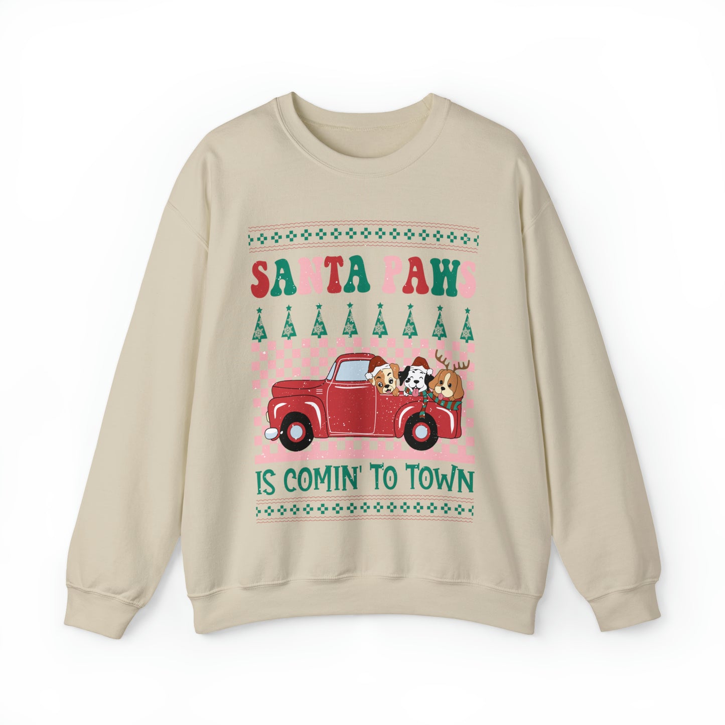 Santa Paws is Comin' to Town Christmas Ugly Sweater Sweatshirt