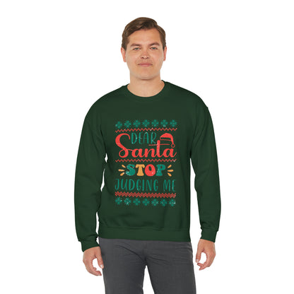 Santa Stop Judging Me Christmas Ugly Sweater Sweatshirt