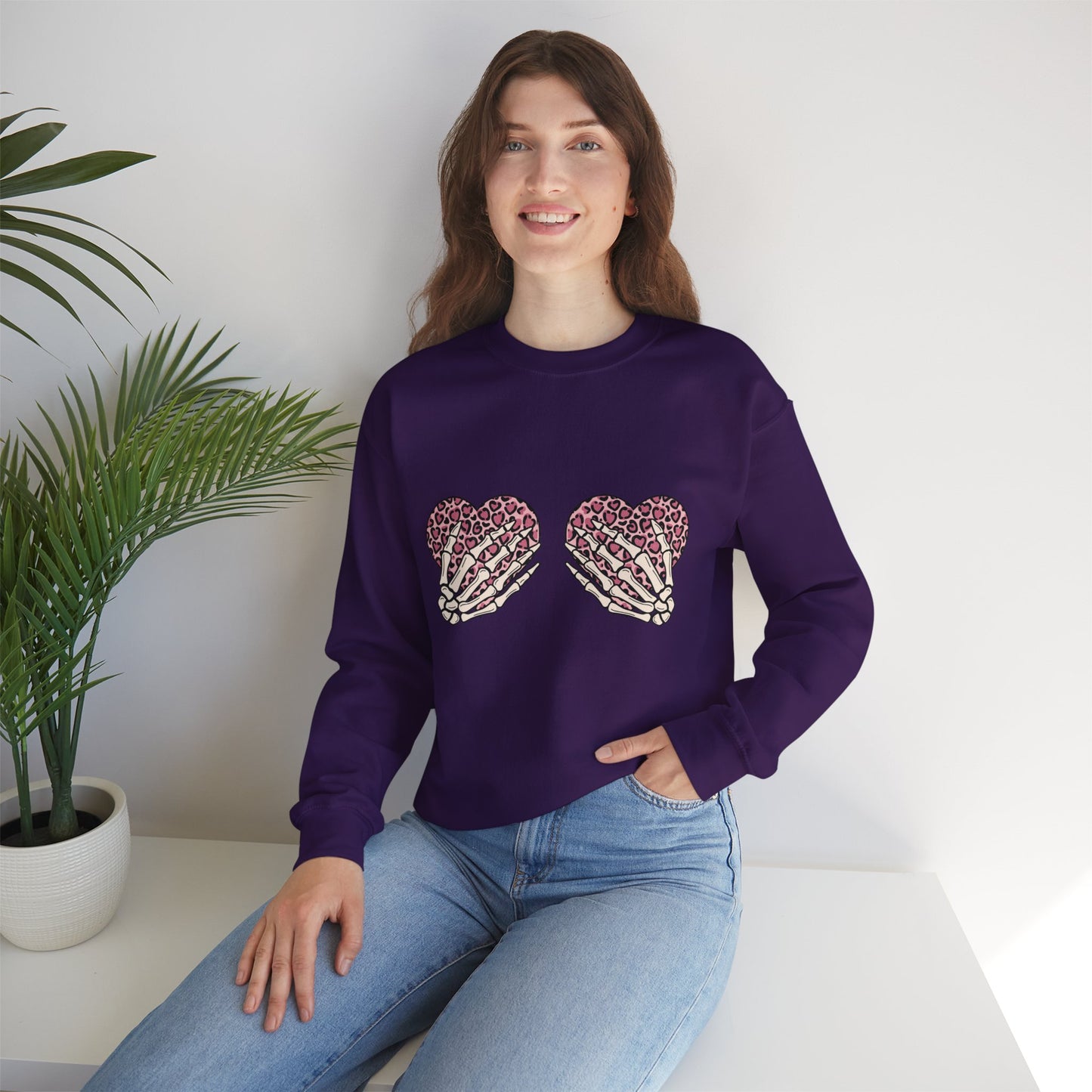 Skeleton Hand on Hearts Valentine Sweatshirt