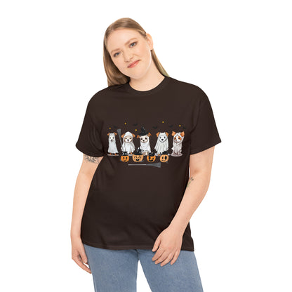 Puppy Ghosts Halloween Short Sleeve Tee