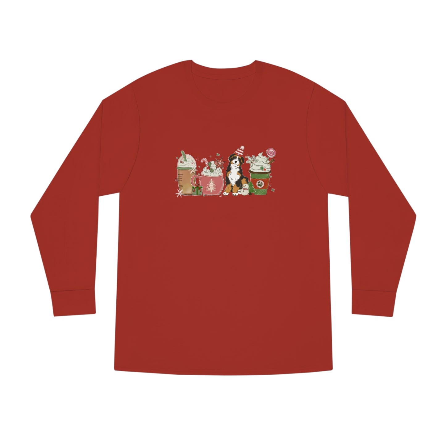 Australian Shepherd Dog Latte Christmas Long Sleeve Tee
