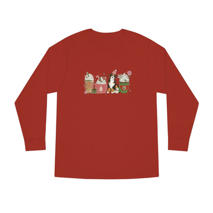 Australian Shepherd Dog Latte Christmas Long Sleeve Tee