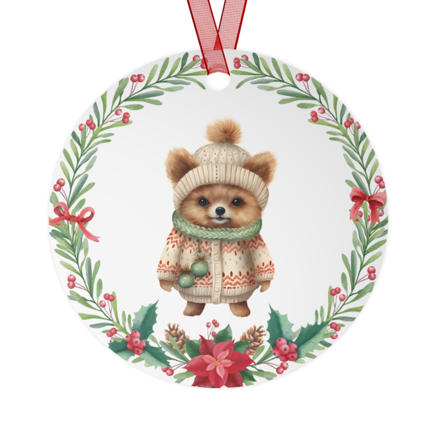 Pomeranian Dog in Sweater Ornament