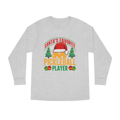 Santa's Favorite Pickleball Player Christmas Long Sleeve T-Shirt