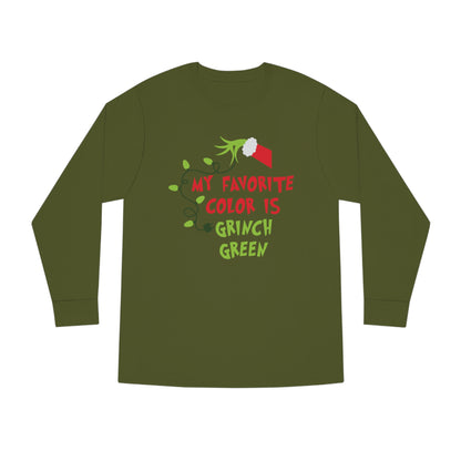 My Favorite Color is Grinch Green Christmas Long Sleeve T-Shirt