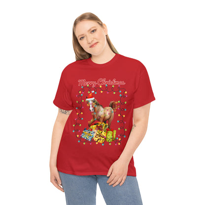 Merry Christmas Horse Christmas Short Sleeve Tee