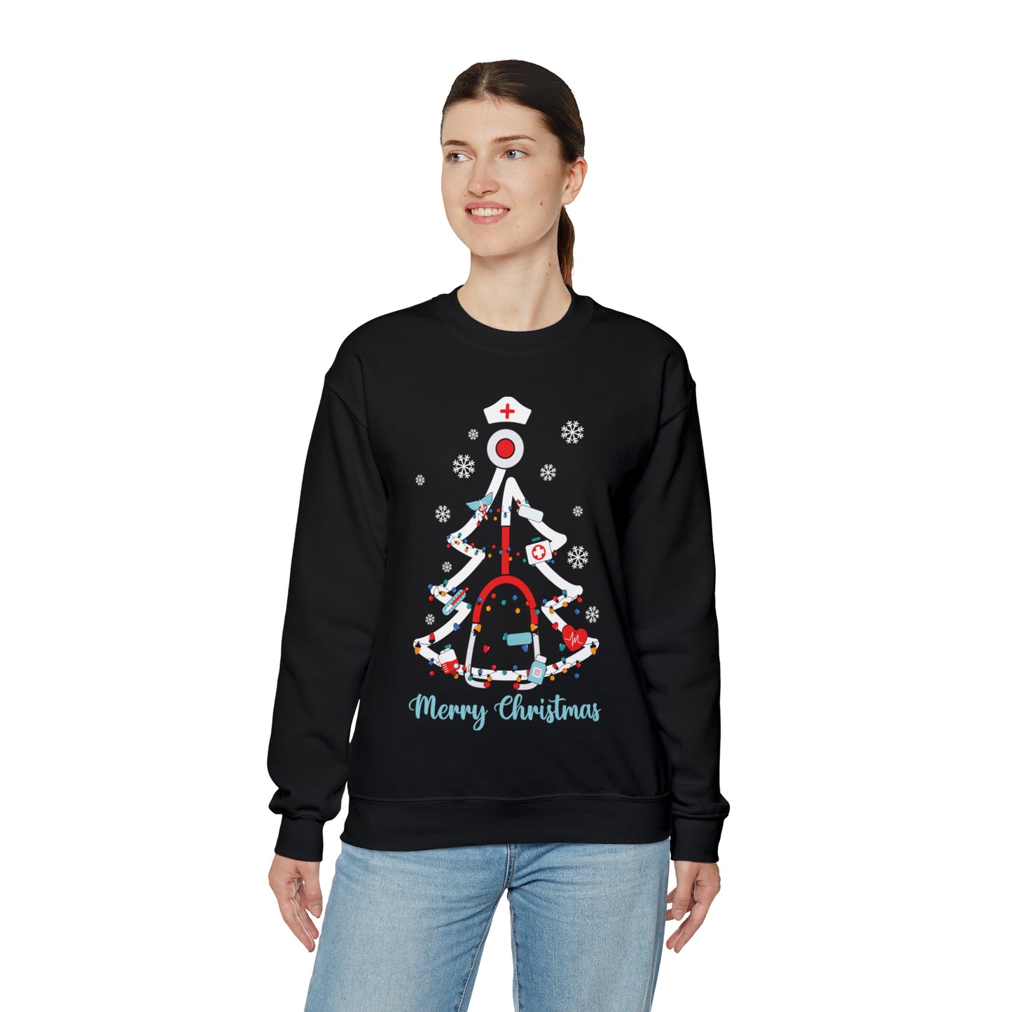 Merry Christmas Stethoscope Christmas Tree Medical Nurse Sweatshirt