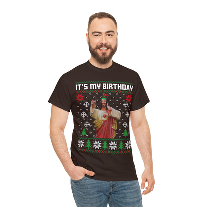 Jesus It's My Birthday Christmas Ugly Sweater Short Sleeve Tee