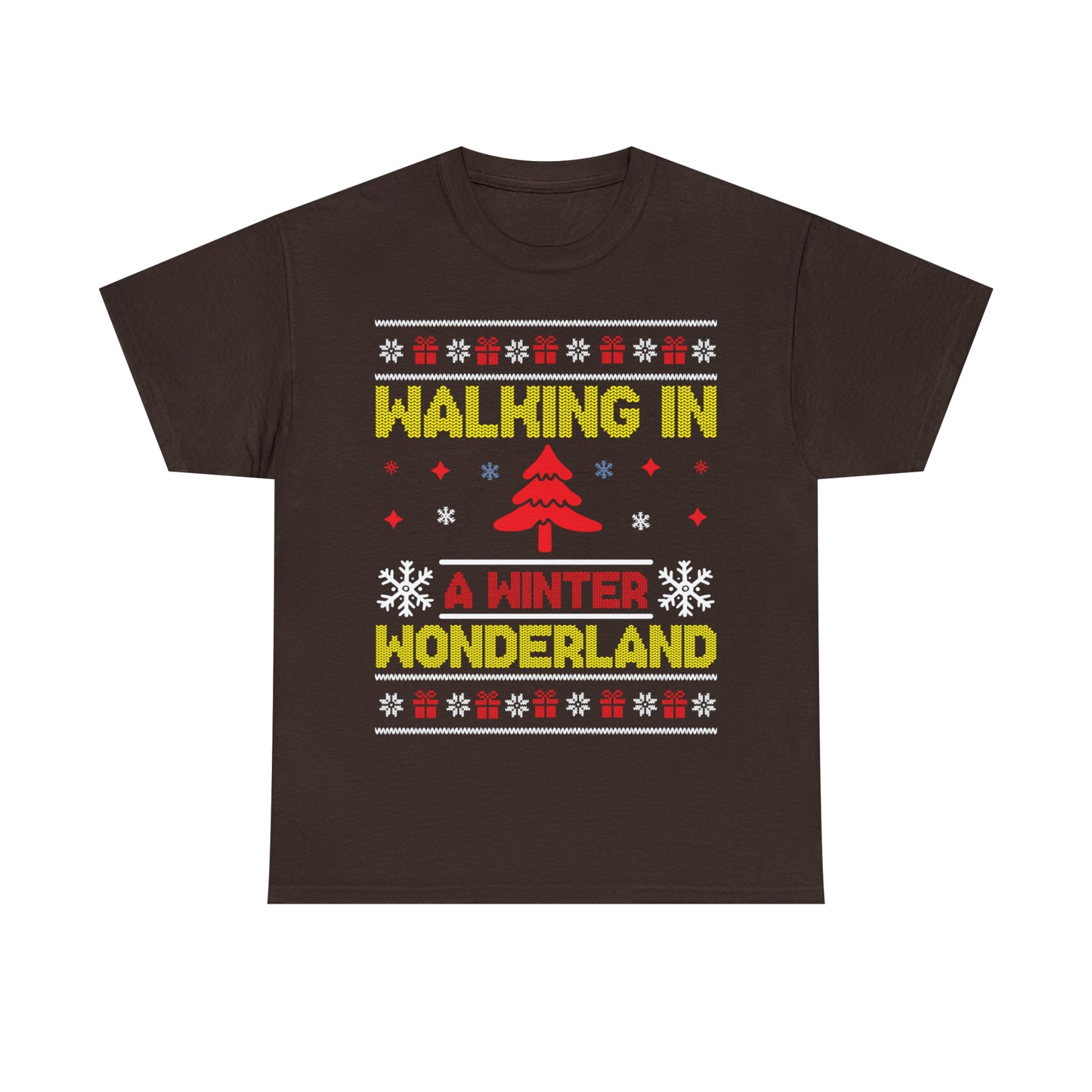 Walking in a Winter Wonderland Christmas Ugly Sweater Short Sleeve Tee