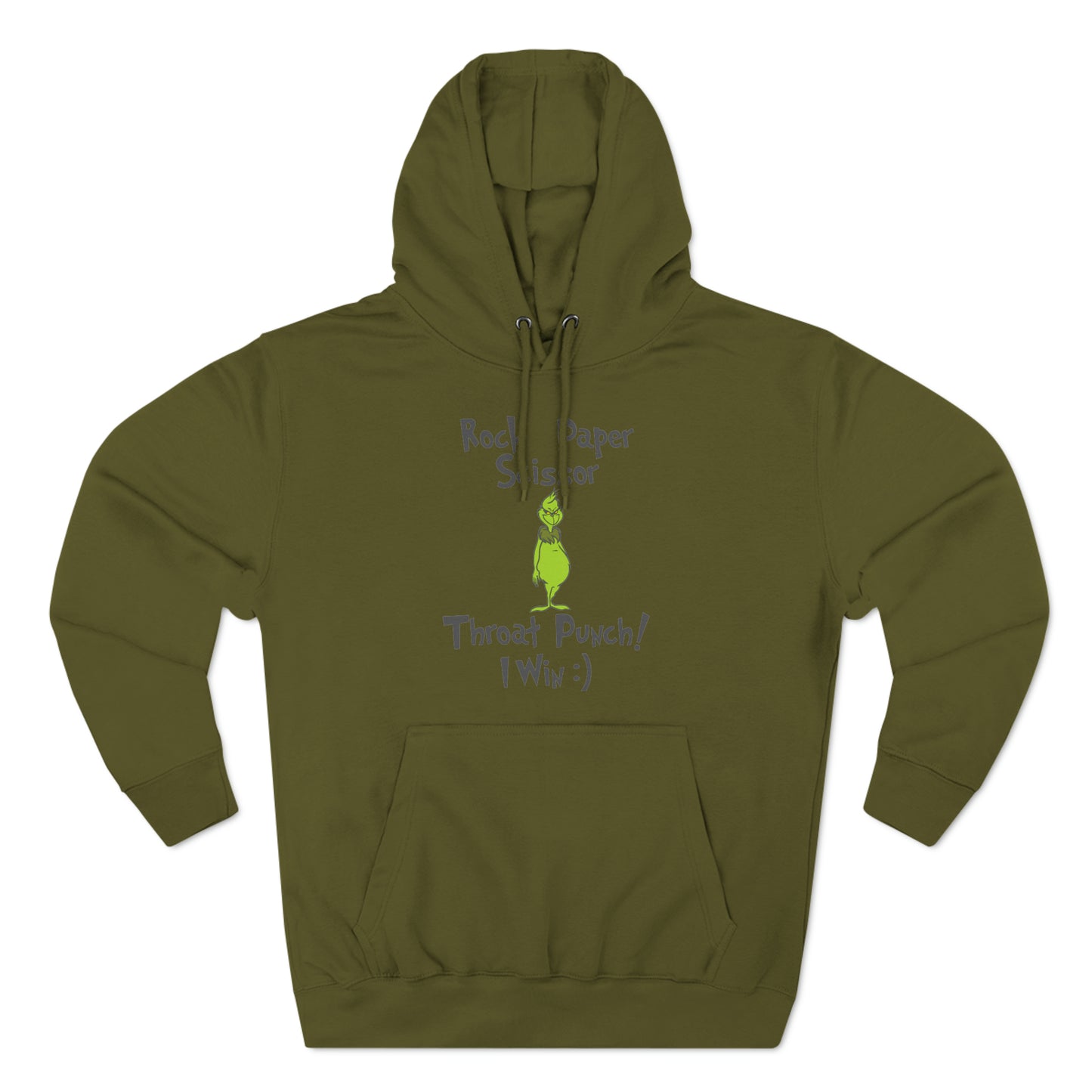 Rock, Paper, Scissors, Throat Punch. I Win! Grinch Christmas Pullover Hoodie