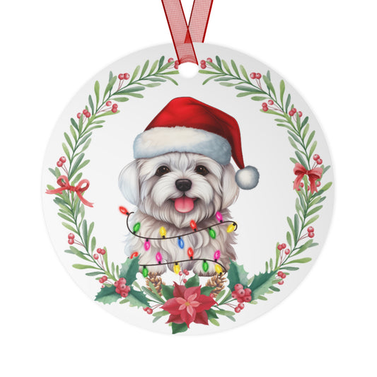 Maltese Dog in Lights Ornament