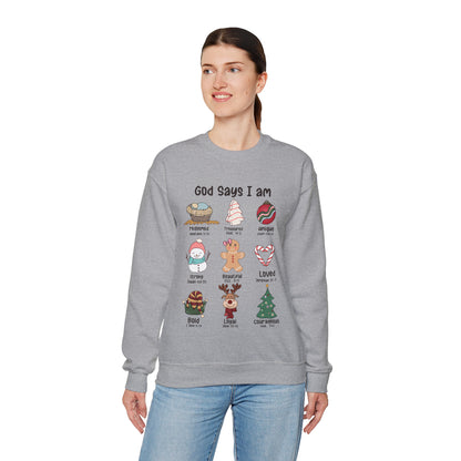 God Says I Am Christmas Sweatshirt