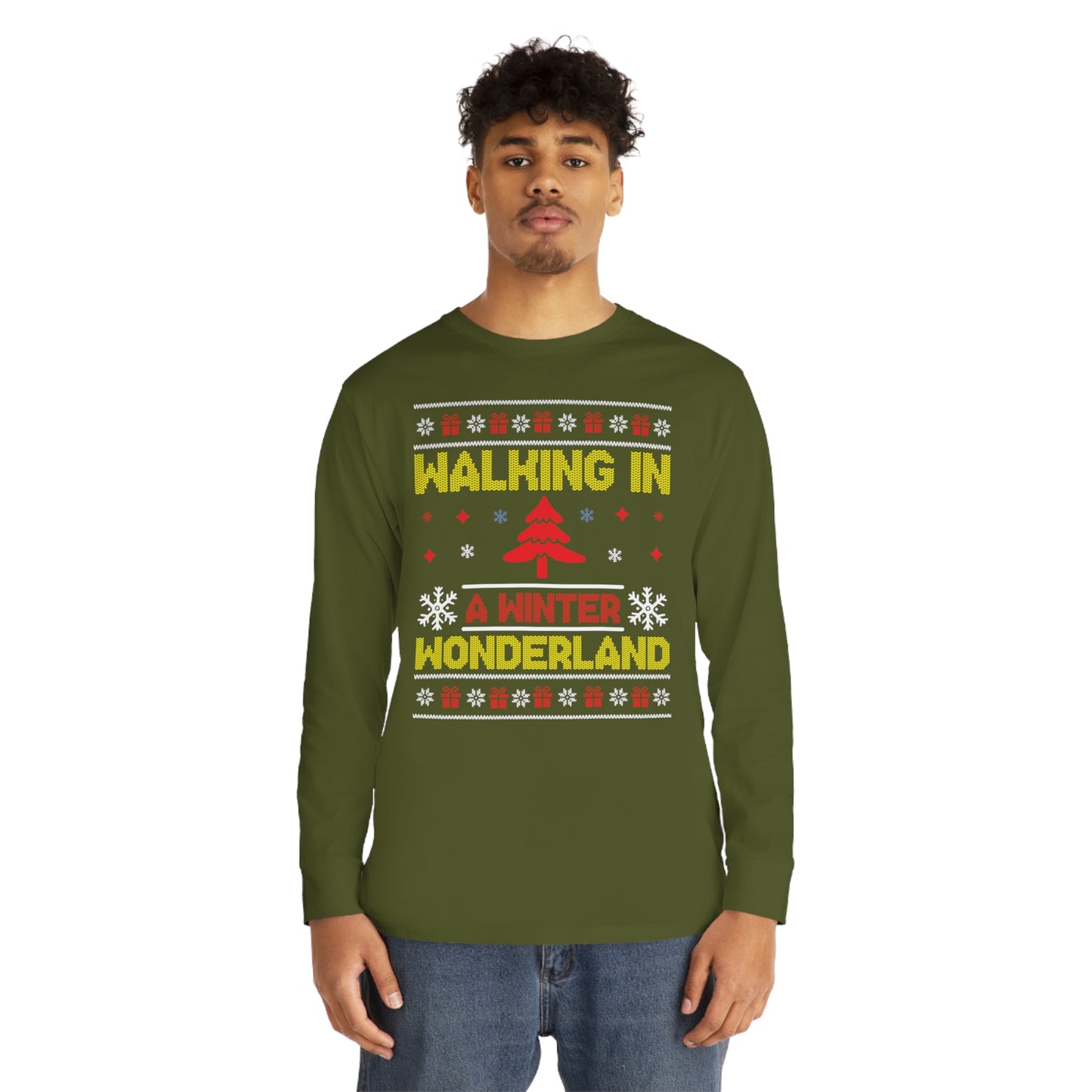 Walking in a Winter Wonderland Christmas Ugly Sweater Long Sleeve T-shirt