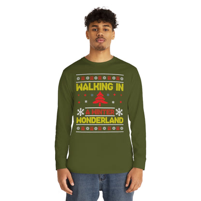 Walking in a Winter Wonderland Christmas Ugly Sweater Long Sleeve T-shirt