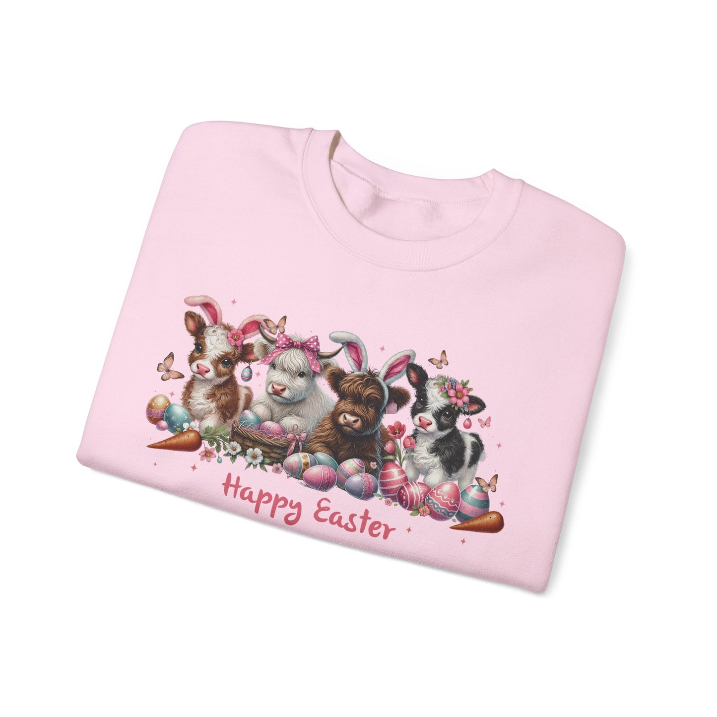 Easter Highland Cows with Bunny Ears Sweatshirt