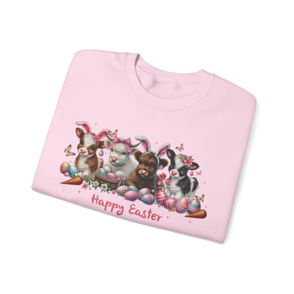 Easter Highland Cows with Bunny Ears Sweatshirt