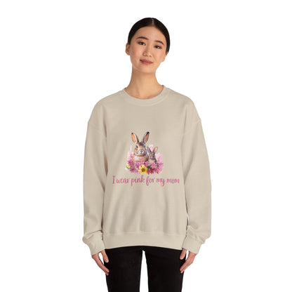 I Wear Pink For My Mom Rabbit Breast Cancer Sweatshirt