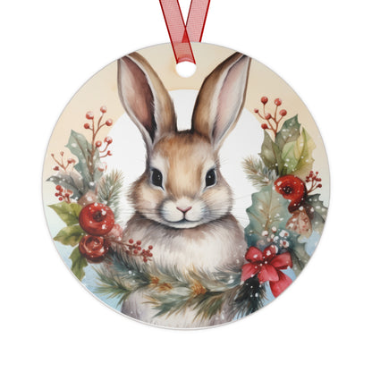 Rabbit with Holly Ornament