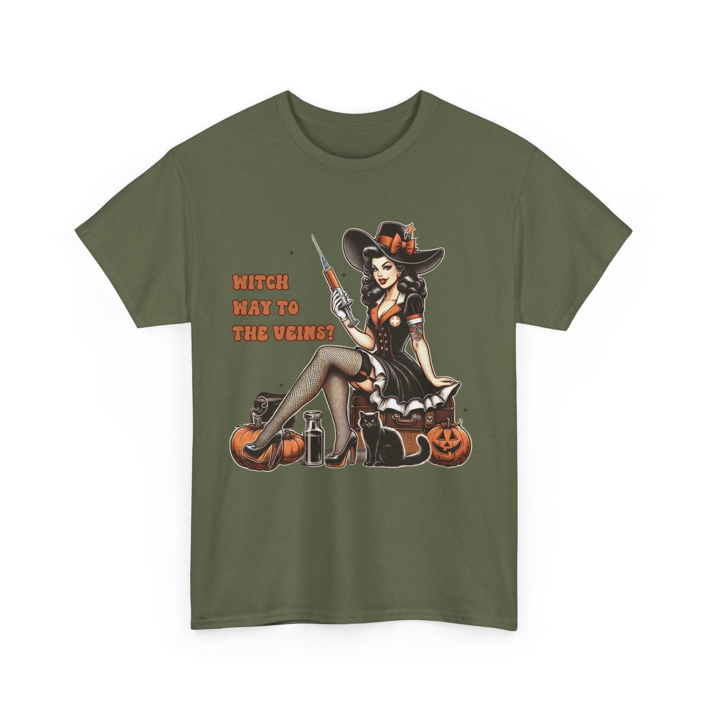 Phlebotomist Halloween Shirt Witch Way To The Veins T-Shirt